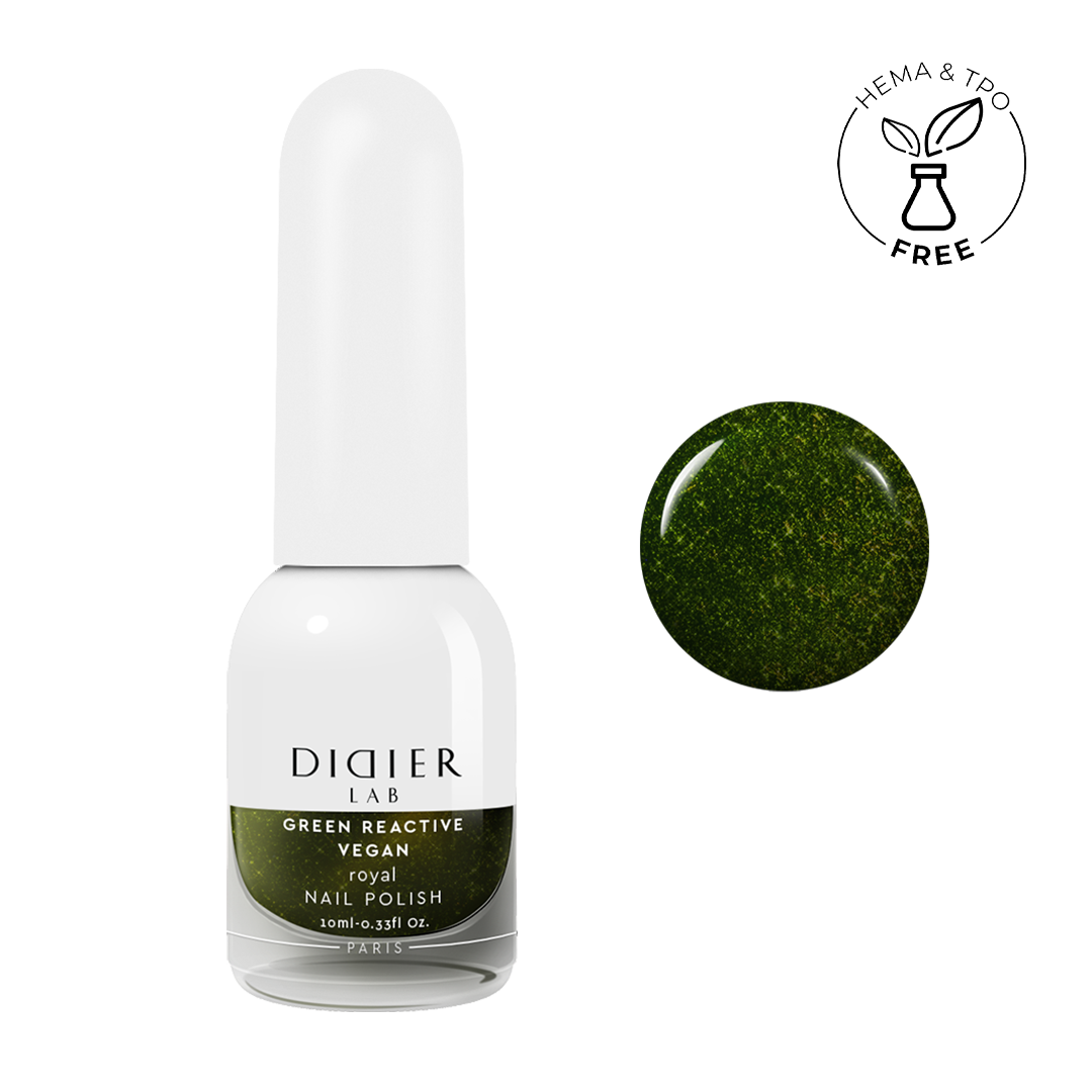 Green reactive, vegan nail polish 