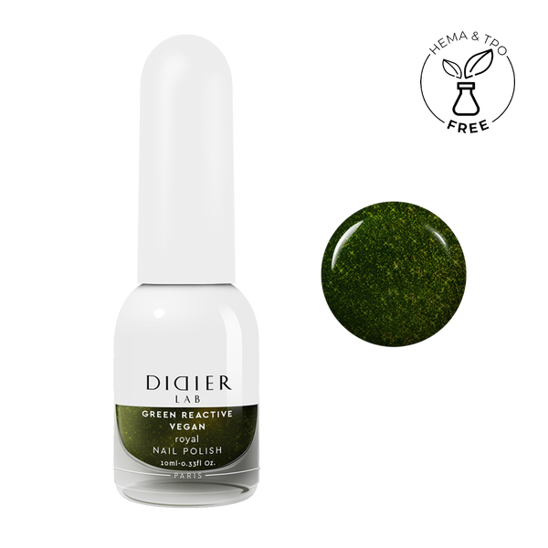 Green reactive, vegan nail polish "Didier Lab", royal, 10ml
